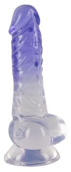 537578 Crystal Clear Dildo so semenníkmi